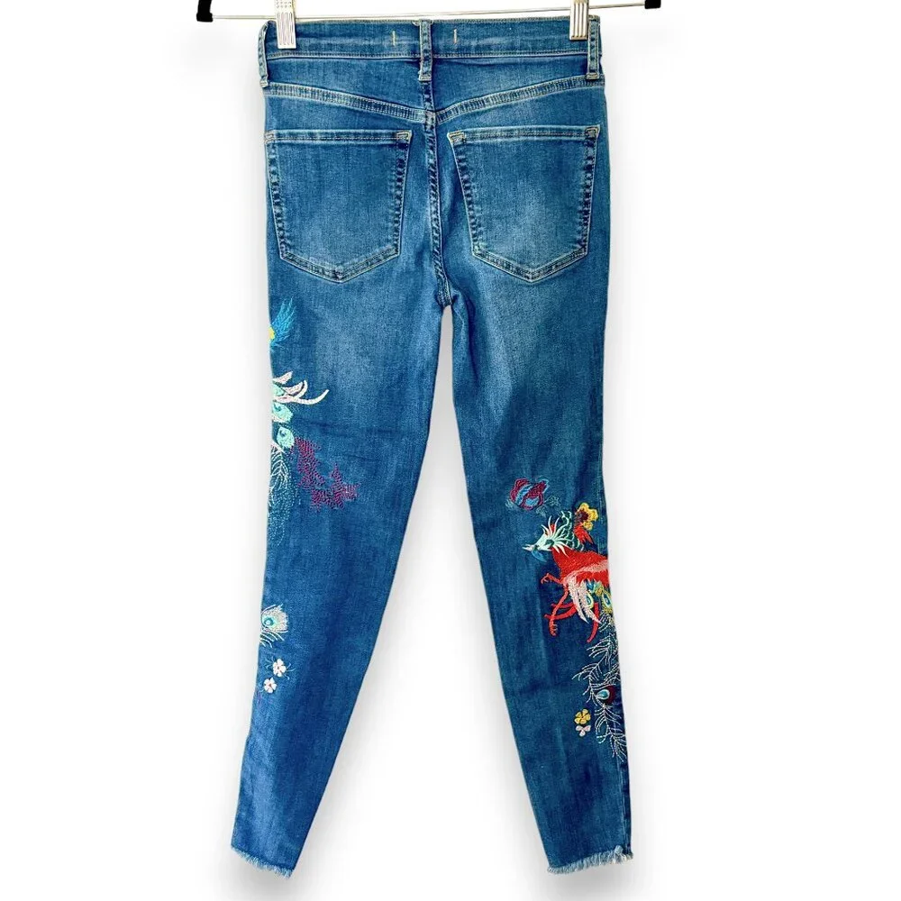 Free People Phoenix & Floral Embroidered Skinny Jeans - Picture 7 of 13
